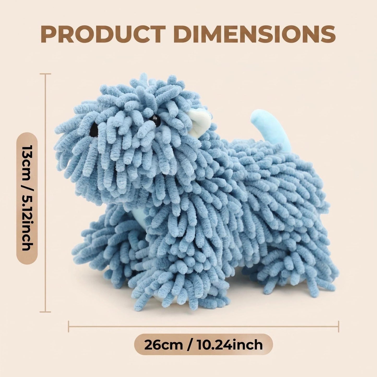 FILOEEX Cute Dog Shaped Chenille Hand Towel, Ultra Soft Highly Absorbent Fluffy Hand Towel