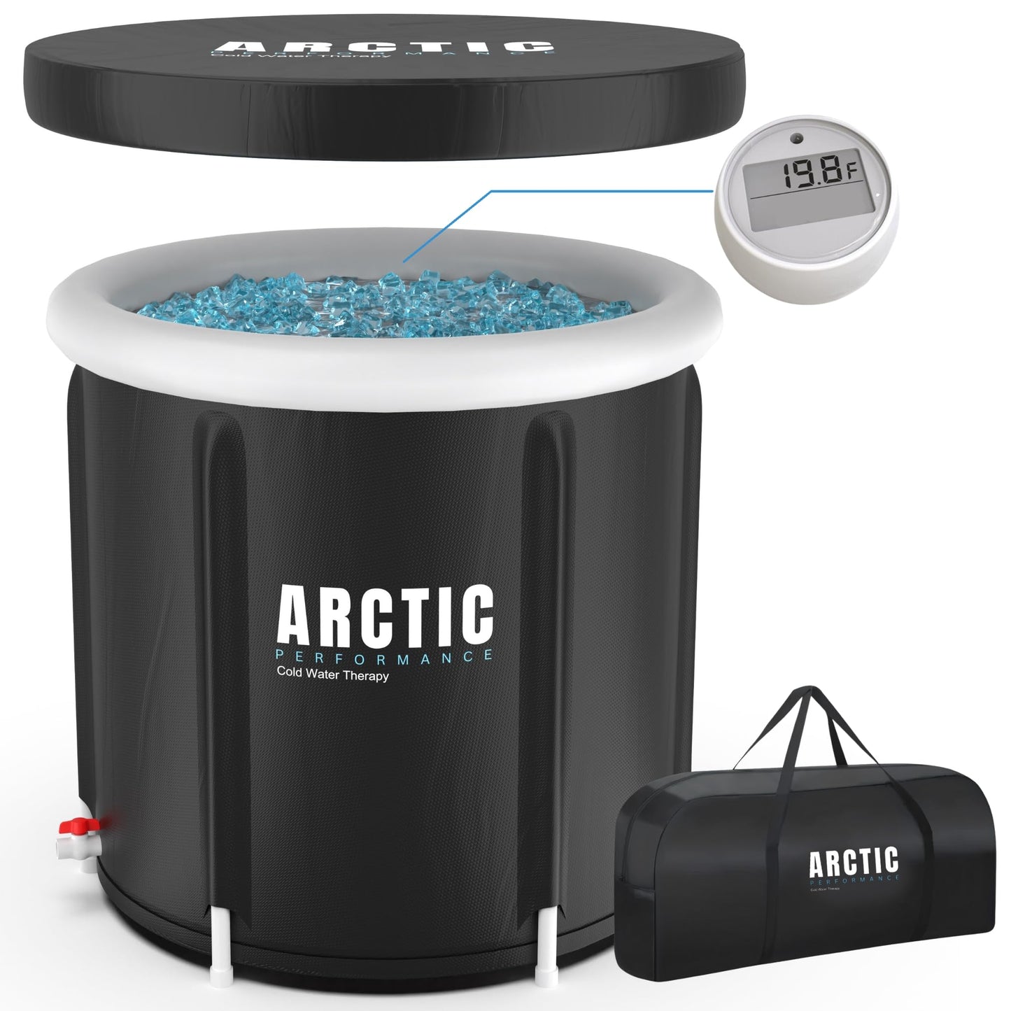 Arctic Performance? Ice Bath Tub for Recovery ? 400L XL Portable Cold Water Therapy Tub for Athletes ? 5-Layer Insulated Cold Plunge Pool with