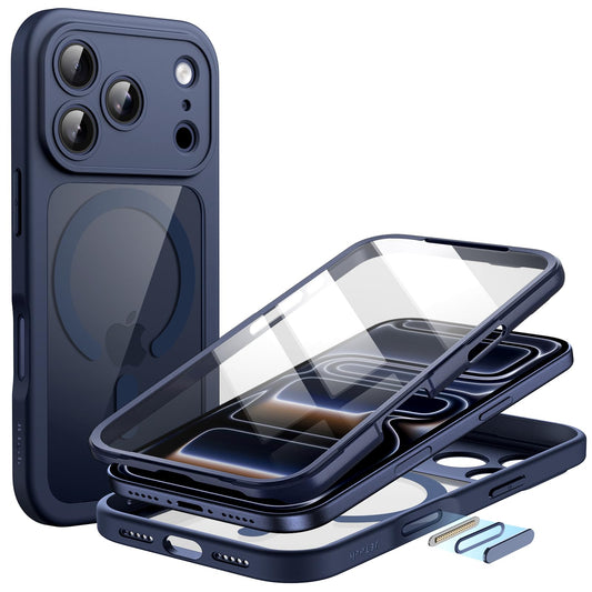 JETech Case for iPhone 17 Pro 6.3-Inch with Built-in Tempered Glass Screen Protector and Camera Control Button, Compatible with MagSafe, 360 Degree