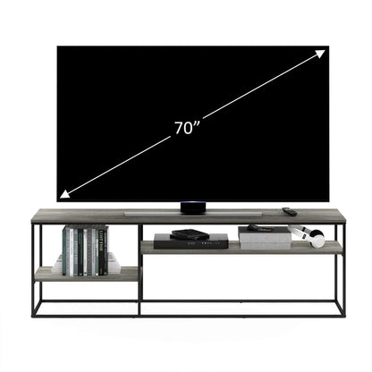 Furinno MORETTI Modern Lifestyle TV Stand, Entertainment Center for TV up to 78 Inch, for Living Room, Bedroom, Grey Oak
