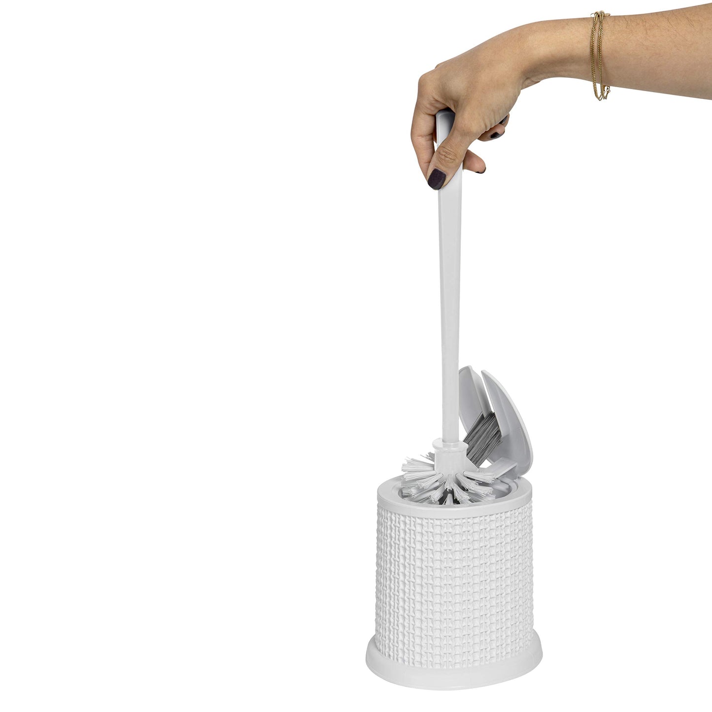 Bath Bliss Toilet-Brushes, Polyester, White, 1 Pack