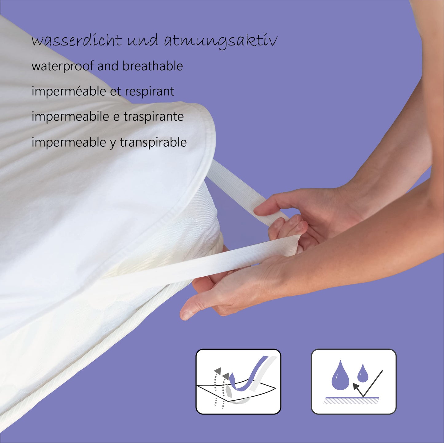 Twillie – Waterproof Mattress Protector 80 x 200 cm with 4 Elastic Bands – Oeko Tex Certified – Ultra Thin, Ultra Resistant, Ultra Soft