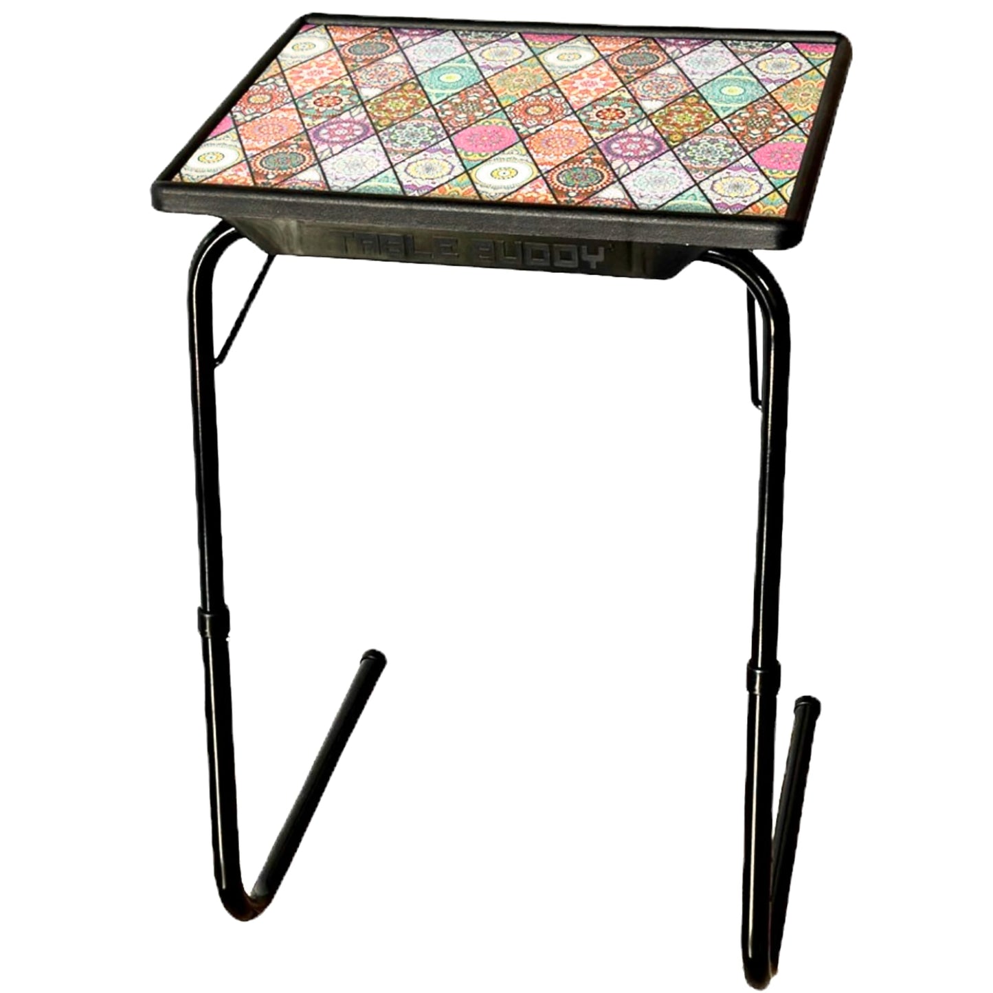 TABLE BUDDY Regular Geometic Mandala Design Large Adjustable Folding Laptop Table 52.50 cm x 40 cm table-top, 6 position height, 3 tilt