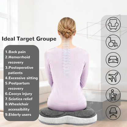 Carreuty Memory Foam Donut Cushion, Ring Cushions for Pressure Relief Hemorrhoids coccyx pain Postnatal Pain, donut pillow for Office Chair, Car