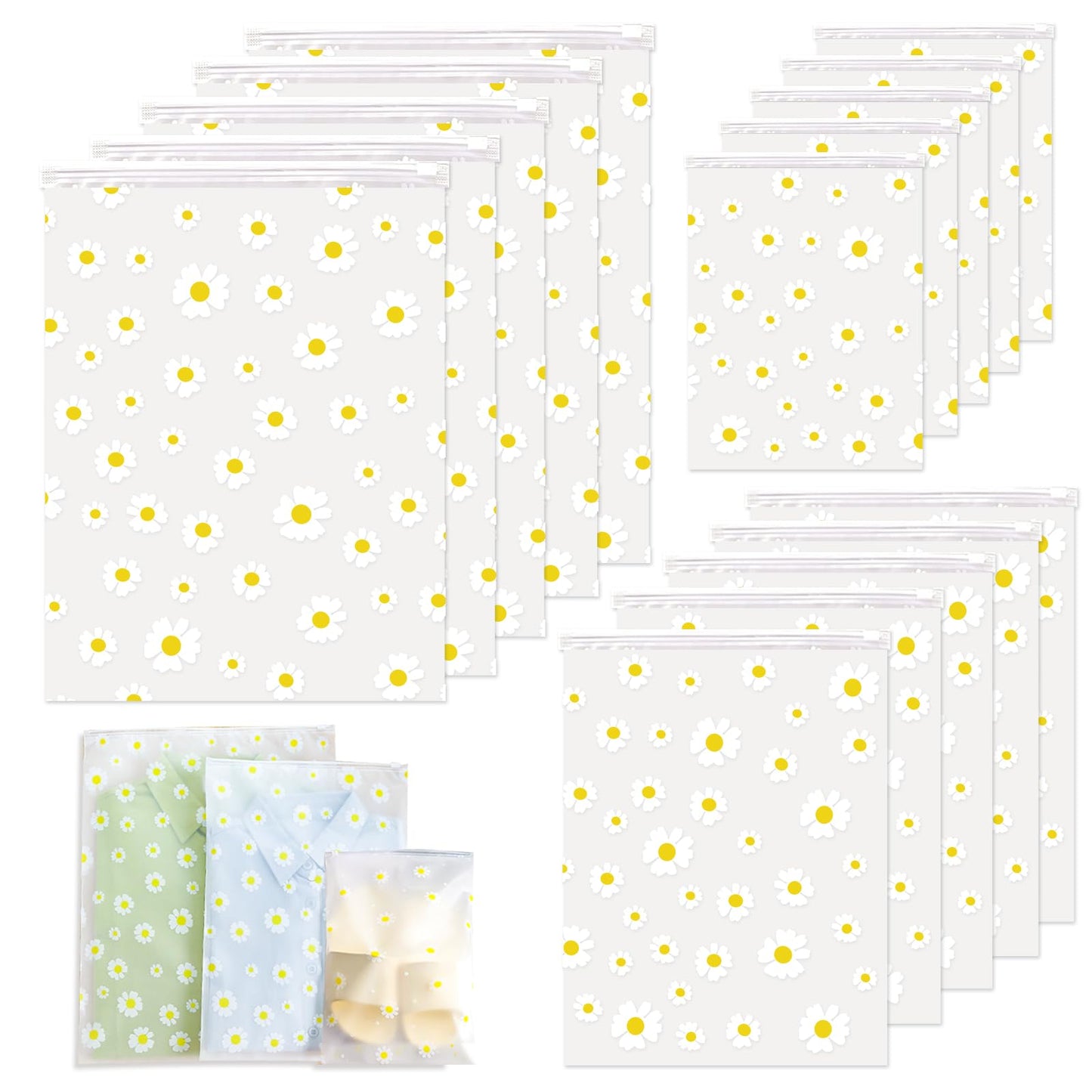 15Pcs Hospital Bag Organiser Pouches Reusable Plastic Zip Lock Bags