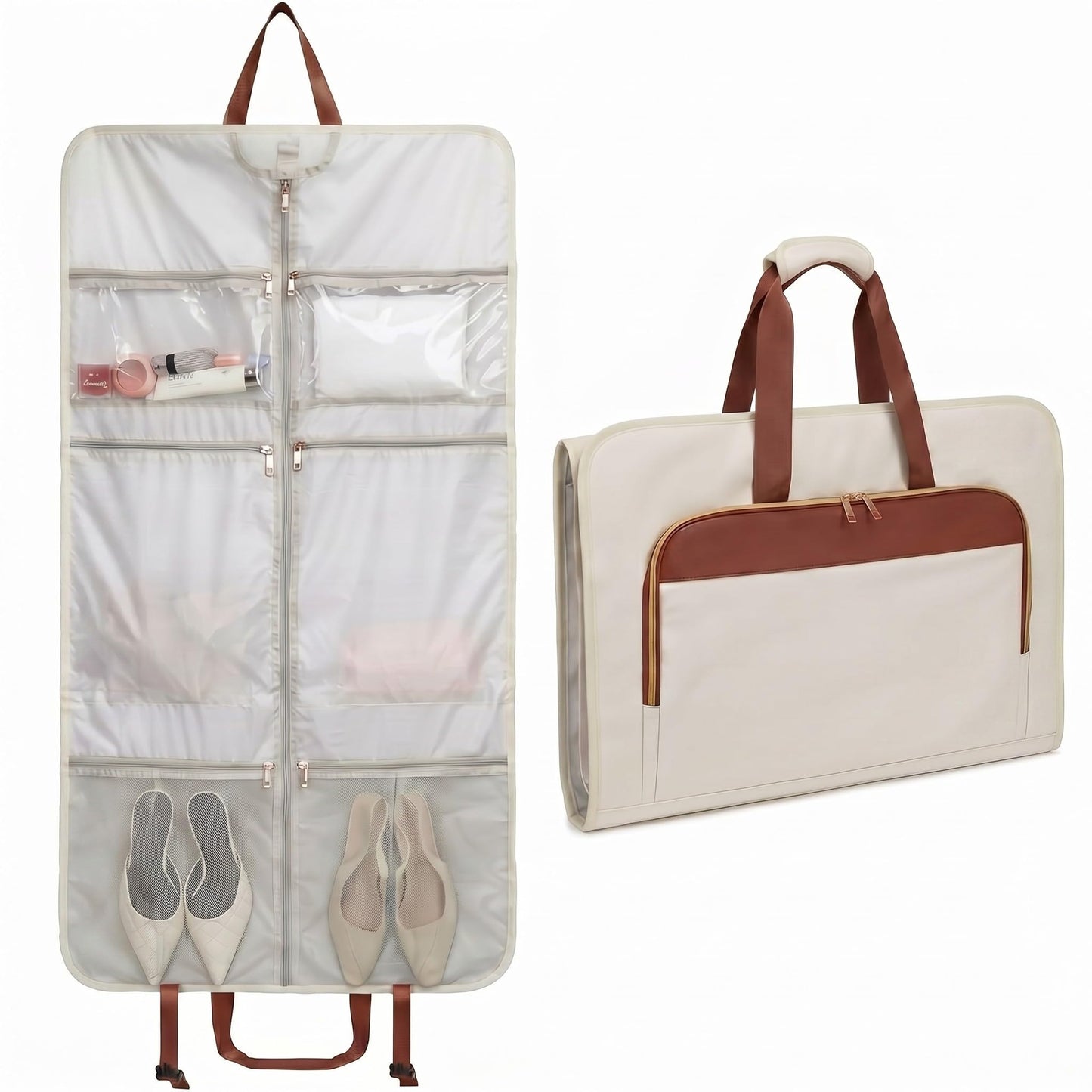 Convertible Travel Garment Bag for Women,Foldable Carry on Suit Carrier for Hanging Clothes Waterproof Travel Suit Bag for Men Large Garment Duffel