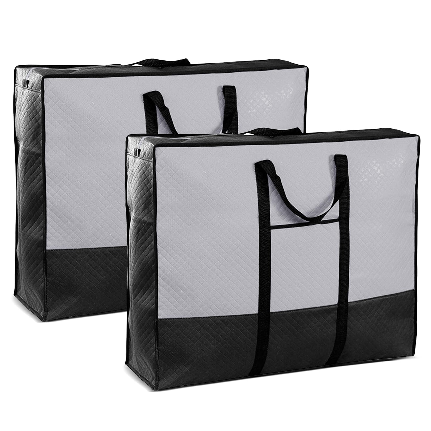 Moving Bags, 2 Pcs 140 L Large Storage Bags with Lid, Heavy Duty Moving Bag, Packing Bag for Moving House Clothes Duvet Underbed Travelling Laundry