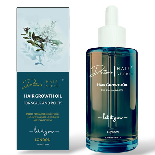 Doctor's Secret Hair Growth Oil with Rosemary, Peppermint, Caffeine, Lavender, Castor, Rosehip and Sweet Almond Oils. 100% Natural Vegan, Doctor