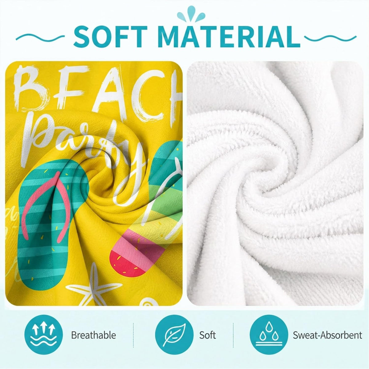 Surwin Sun Lounger Towel with Pockets, 3D Juice Print Quick Dry Beach Towel, Microfiber Sunbed Towels Travel Lounger Bag for Loungers Summer Holiday