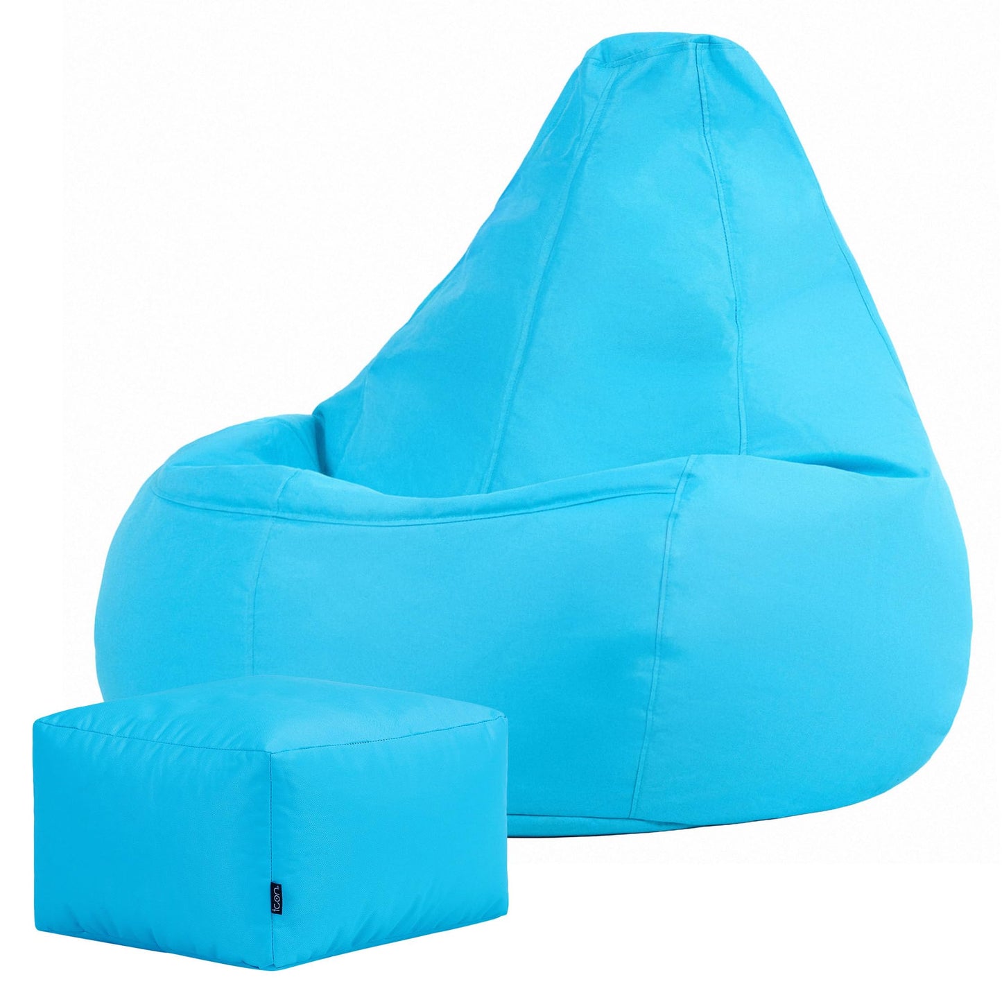 Bean Bag Bazaar Outdoor Bean Bag & Footstool with Filling Included, Aqua