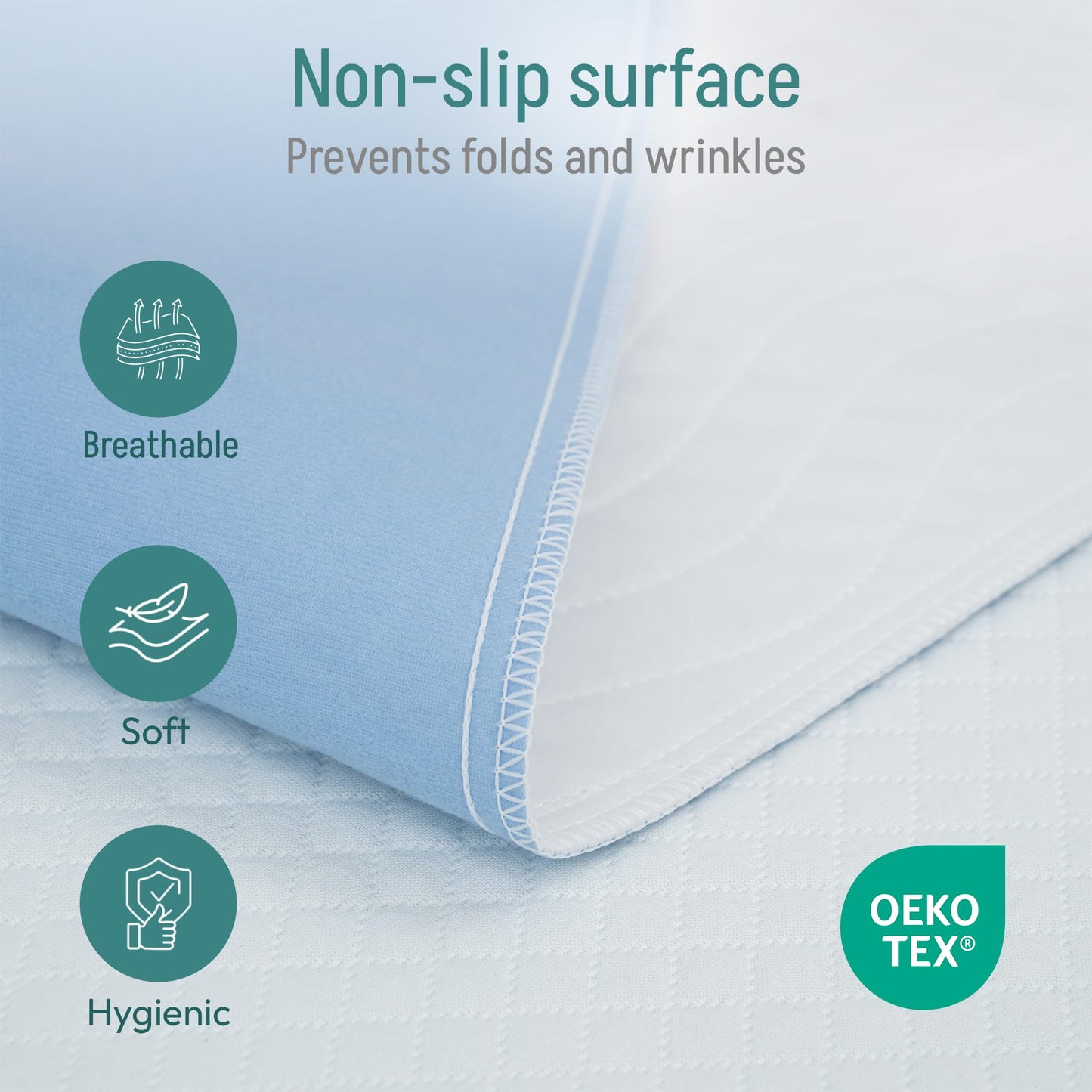 Washable Adult Bed Pads with Wings and 4 Layers of Protection for Beds – Waterproof Reusable Absorbent – Baby Pads – Protector with Wings 135 x 85 cm
