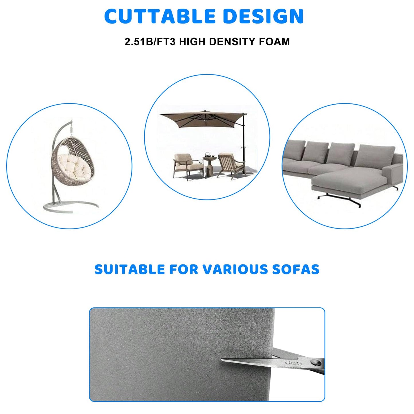 TW1TGOFT 2Pcs 50 x 50 cm Sofa Cushion Support - Sagging Sofa Support Repair Furniture Couch Seat Support for Seat Couch High Density Sponge for
