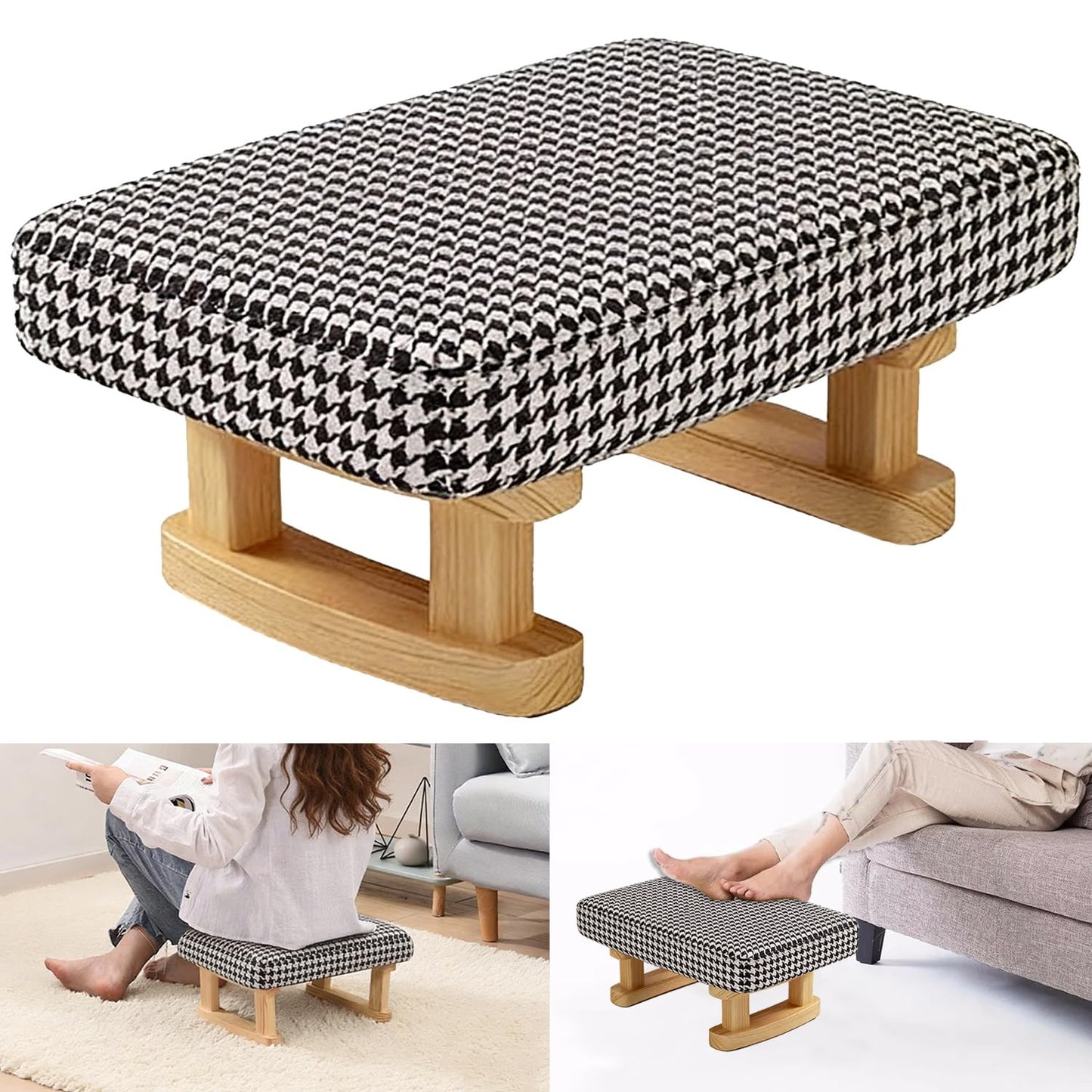 Stowetry Foot Stool, Pouffe Footstool with Removable Cover
