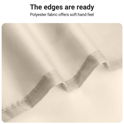Lerores Shower Curtain, 140 x 180 cm, Beige, Weighted Hem, Anti-Mould Textile, Water-Repellent, Washable Polyester Fabric Bath Curtains for Bathroom
