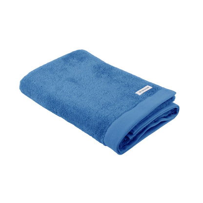 Klaus Herding GmbH Tom Tailor Bath Towel 70 x 140 cm 100% Cotton Terry Towel with Two Hangers and Label with Logo, Colour Bath Towel Cool Blue