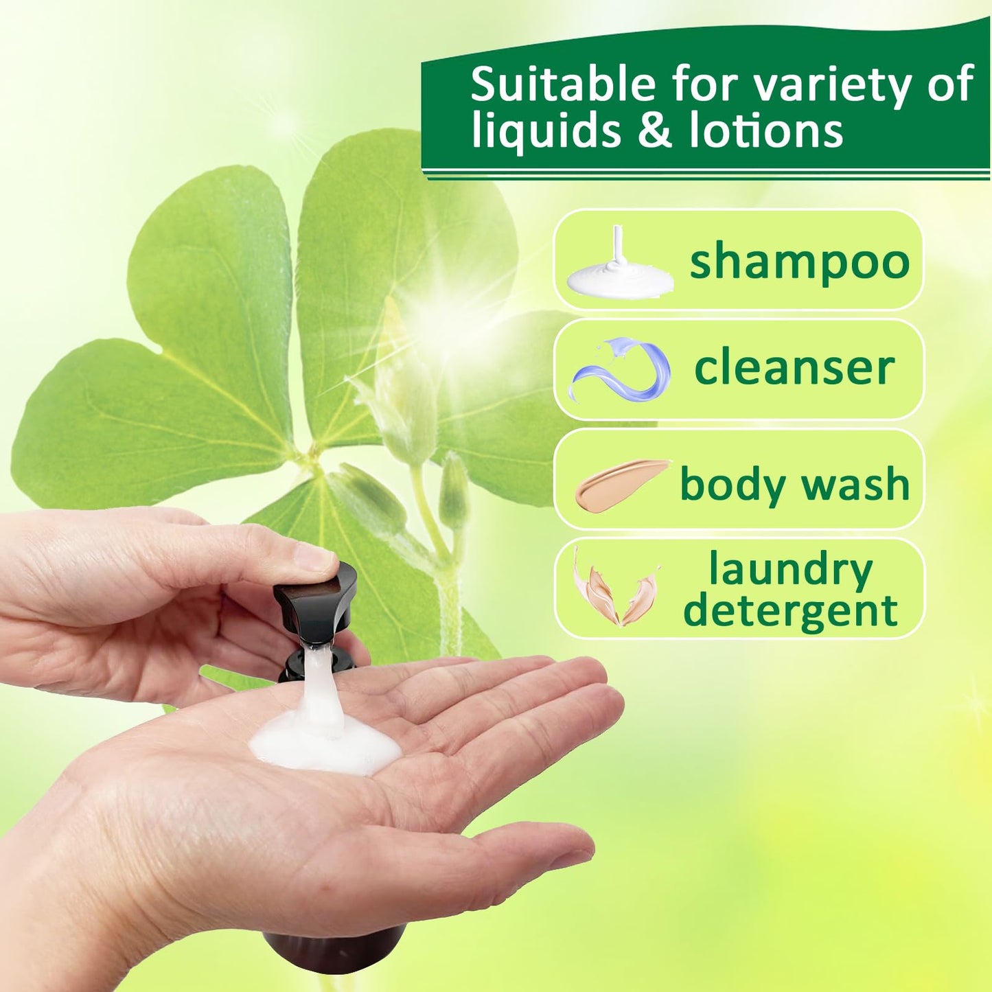 Apstaqeoo 2Pcs 500ML/17OZ Empty Plastic Pump Bottles Dispensers, Refillable Shampoo Conditioner Body Wash Lotion Pump Dispenser Portable Liquid Soap