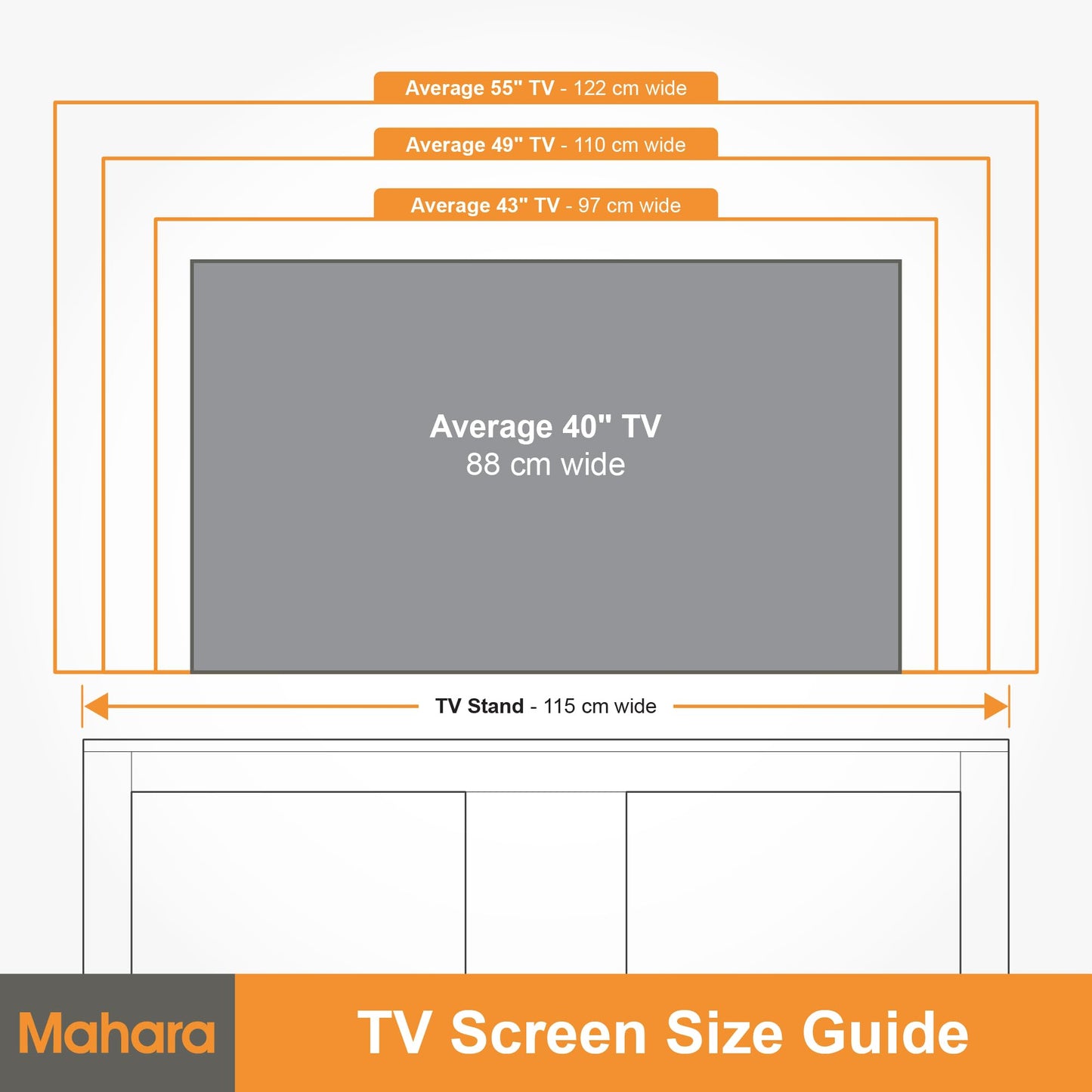 mahara Corner TV Stand - TV Floor Stand for Max 55" TV - Modern TV Stand for Max 40kg TV (Rustic Sawn Oak, Up to 55" - No Glass)
