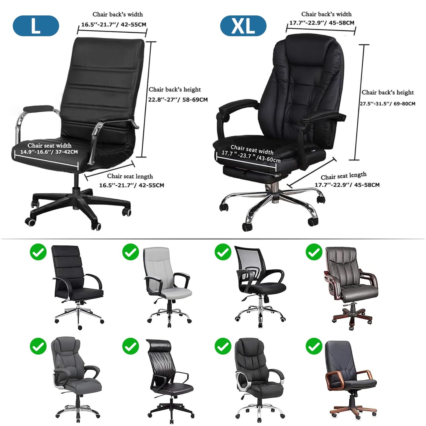 YushengTai Velvet Office Chair Cover, Chair Covers with Armrest, Seat Cover, Office Chair, High Back Seat Cover, Gaming Chair Cover