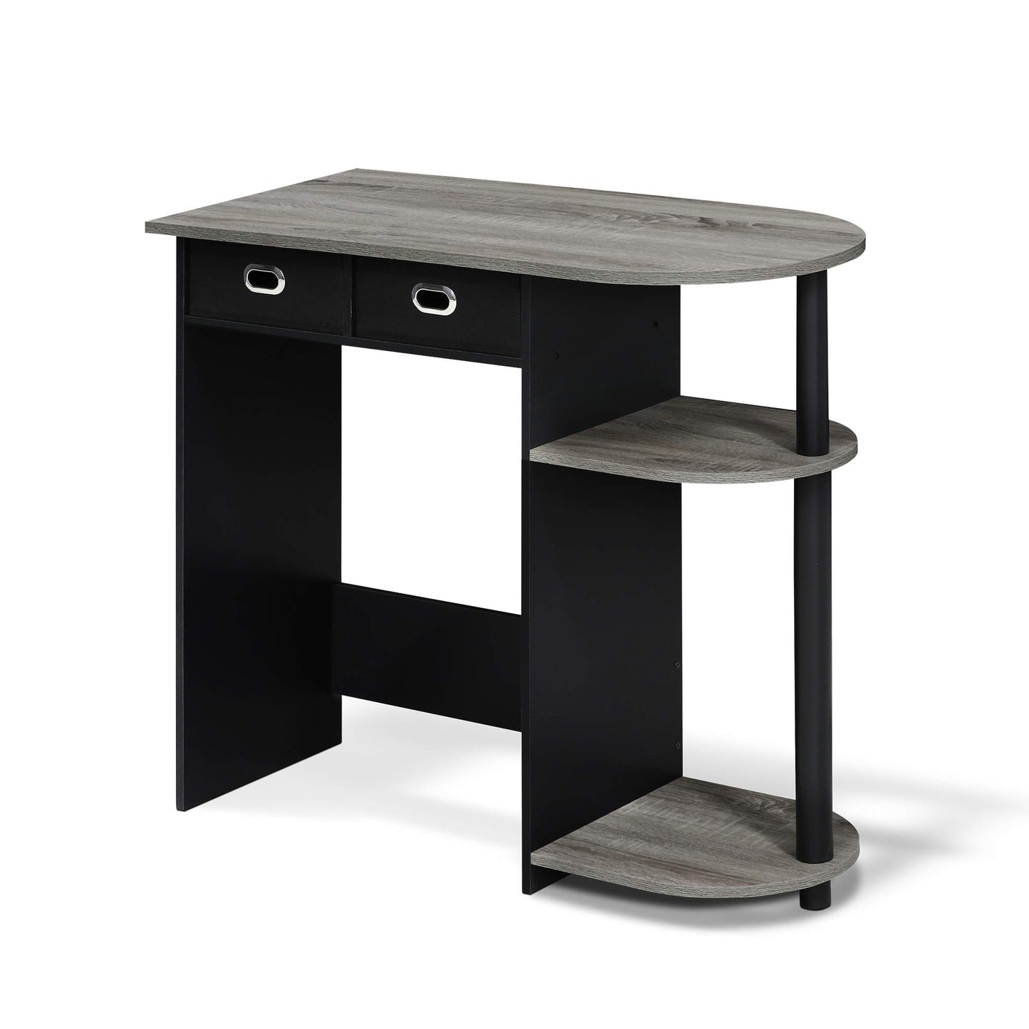 Furinno Go Green Home Laptop Notebook Computer Desk, Study Desk, Writing Desk, French Oak/Black/Black