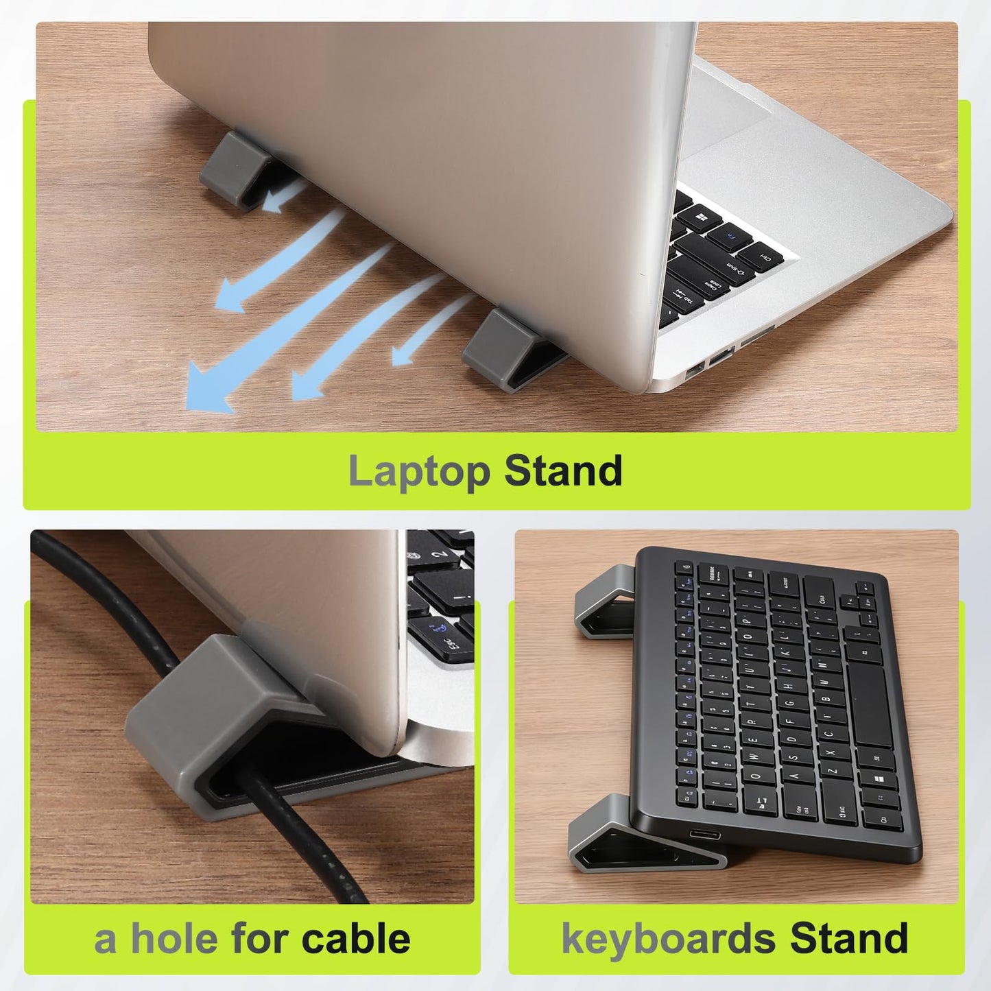 PATIKIL Laptop/Computer Keyboard Stand, 4-Pack Laptop Notebook Holder Portable Ventilated Anti-Slip for Desk Compact Cooling Notebook/Tablet