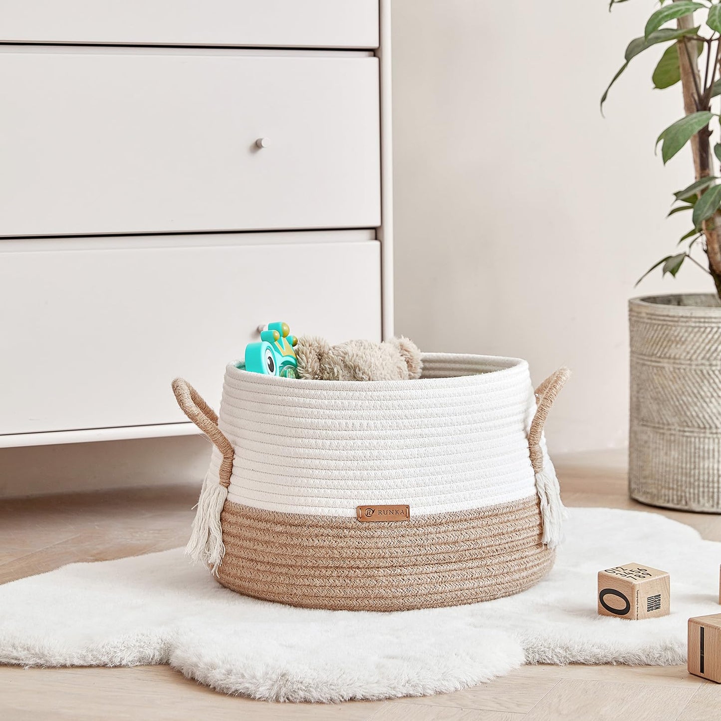 R RUNKA Cotton Rope Basket 38 x 40 x 30 cm