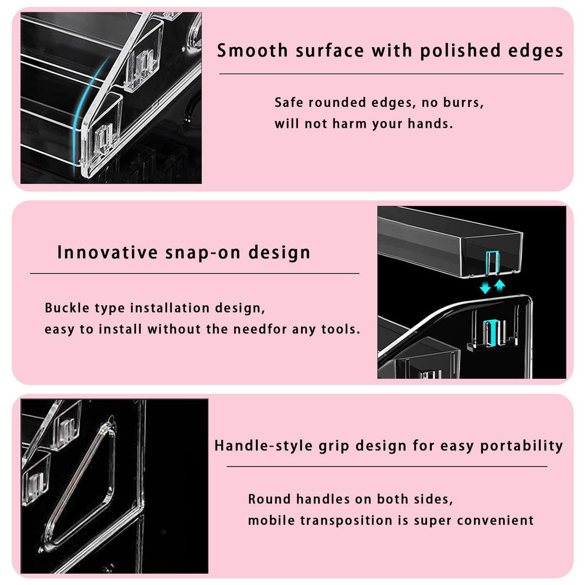 ZYNERY 2 Pack 7 Tier Acrylic Nail Polish Rack, Clear Makeup Organizer storage Rack for Essential Oil Holder Display Stand Holds