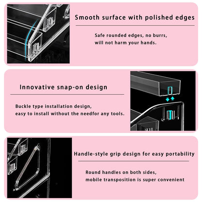 ZYNERY 2 Pack 7 Tier Acrylic Nail Polish Rack, Clear Makeup Organizer storage Rack for Essential Oil Holder Display Stand Holds