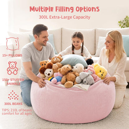 Nobildonna 3 ft Bean Bag Chair Cover No Filler for Adults and Kids 300L Extra Large Stuffed Animal Storage Bean Bag Washable Soft Premium Corduroy