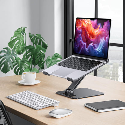 OMOTON Aluminum Laptop Stand for Desk, Laptop Riser with Adjustable Height