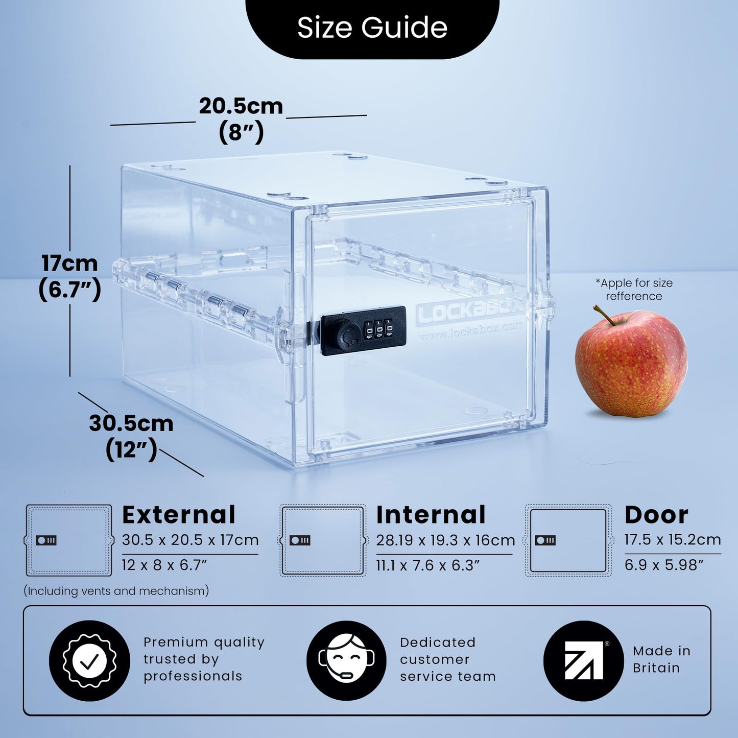 Lockabox One™ | Premium Lockable Medicine Box (10L) | Lightweight & Hygienic Medicine Lock Box | Made In Britain | External Size 31 x 21 x 17 cm