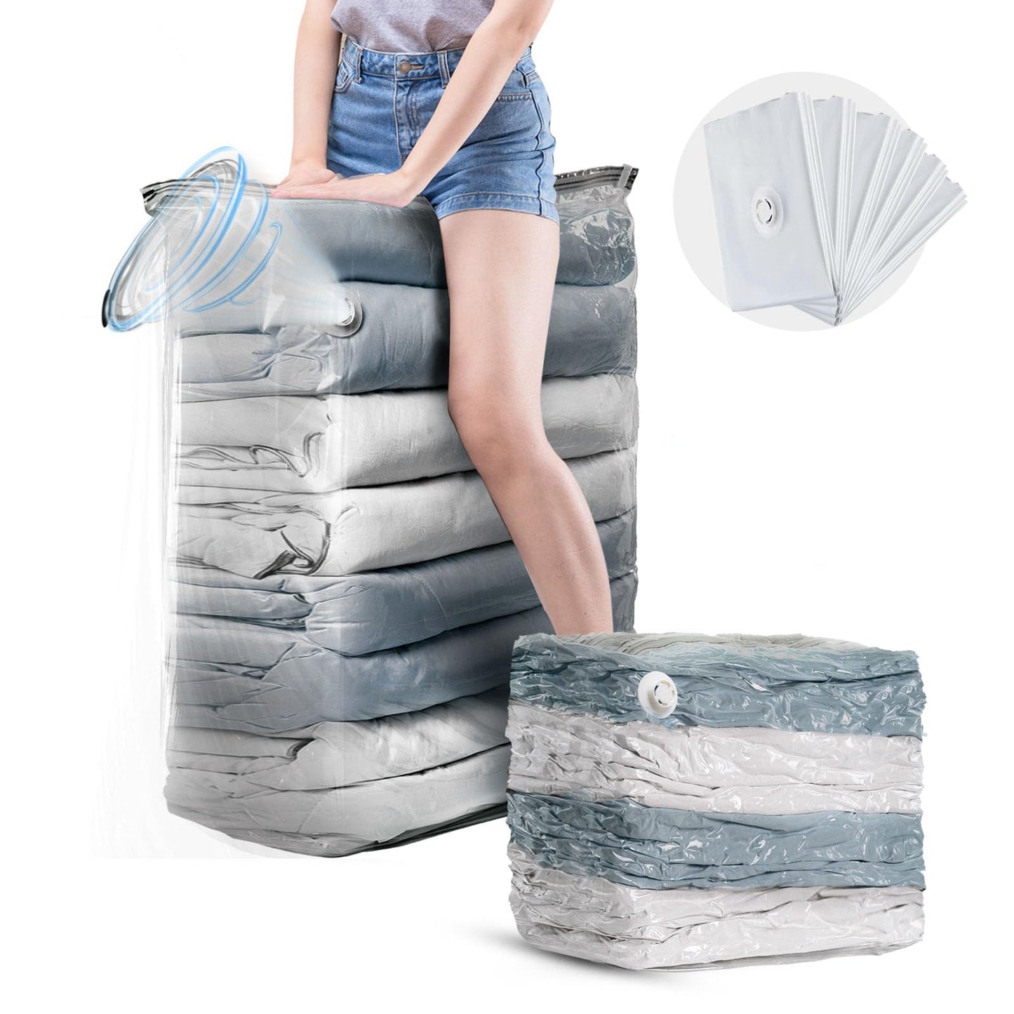 TAILI Extra Large Vacuum Storage Bags Cube, 6 Jumbo(80x100x38 CM), Clear