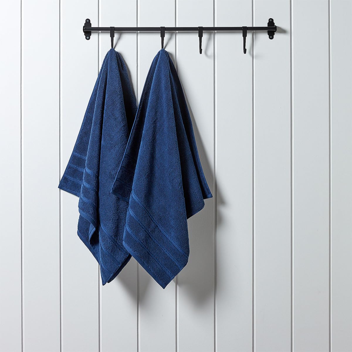 Christy Antalya Hand Towels | Set of 2 | 100% Turkish Cotton | 600GSM | Soft Plush Luxury Towel Set | 50cm x 90cm | Quick Dry | Denim Blue