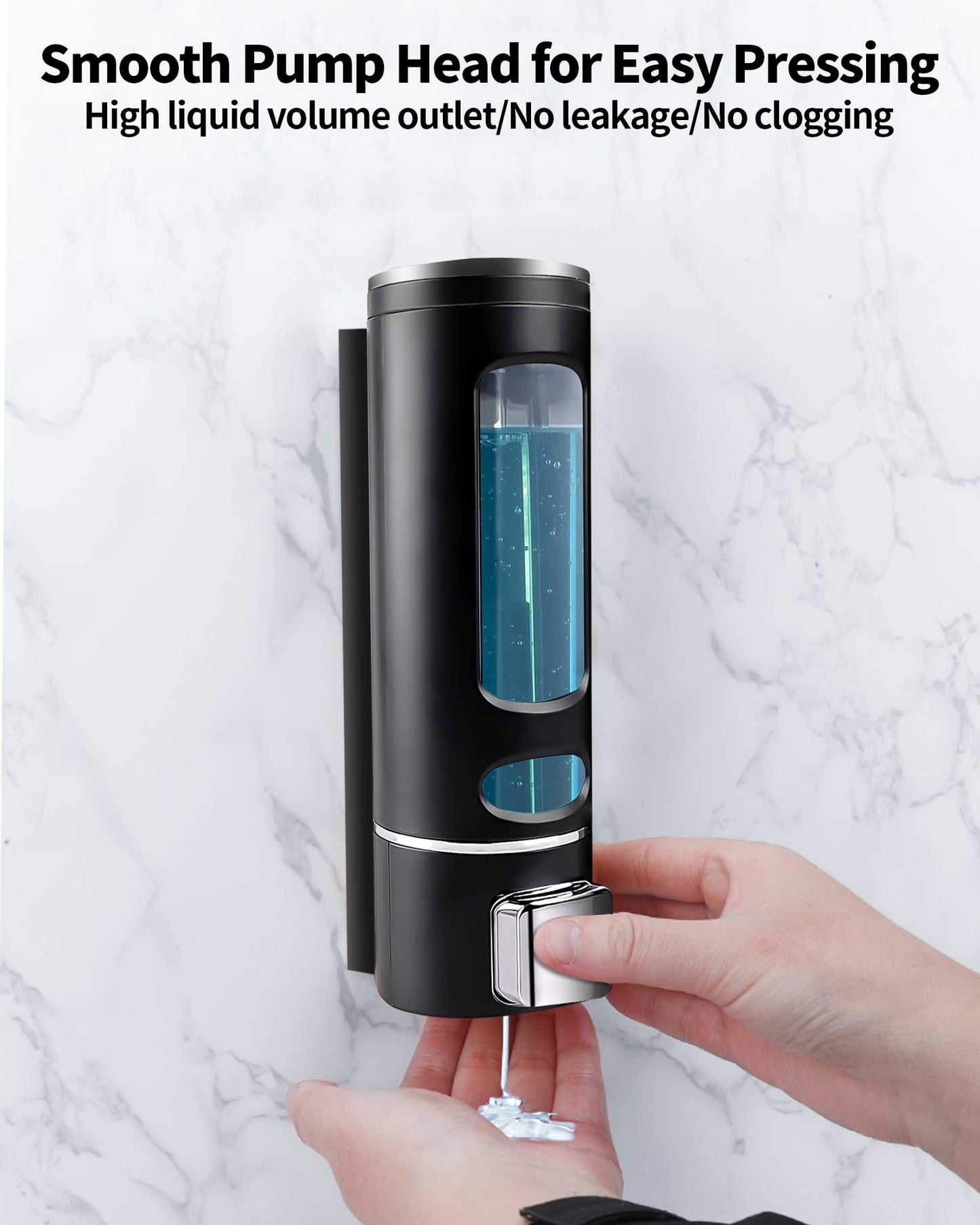 Soap Dispenser Wall Mounted 400ML,Liquid Shower Gel Shampoo Bottle for Bathroom/Kitchen/Handwash(1)
