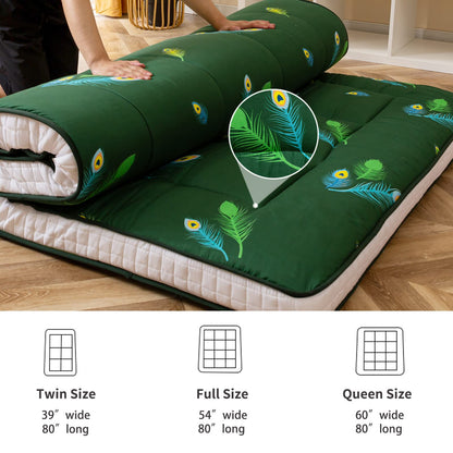MAXYOYO Futon Mattress, Padded Japanese Floor Mattress Quilted Bed Topper, Extra Thick Folding Sleeping Pad Breathable Floor Lounger Guest Bed for