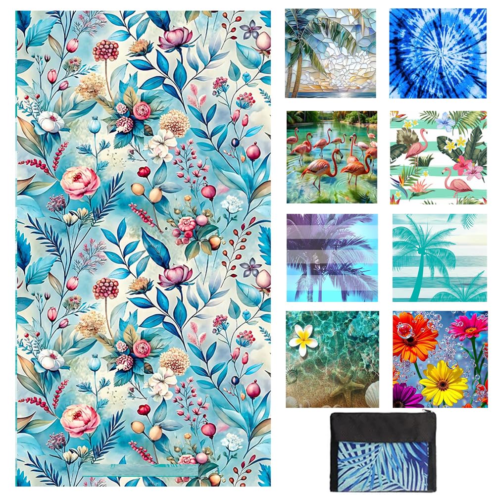 JAODFK Microfibre Beach Towel 71"X32" Quick Dry Lightweight Sand Free Extra Large Thin Towels Travel Essentials For Adults Womens Swim Bath