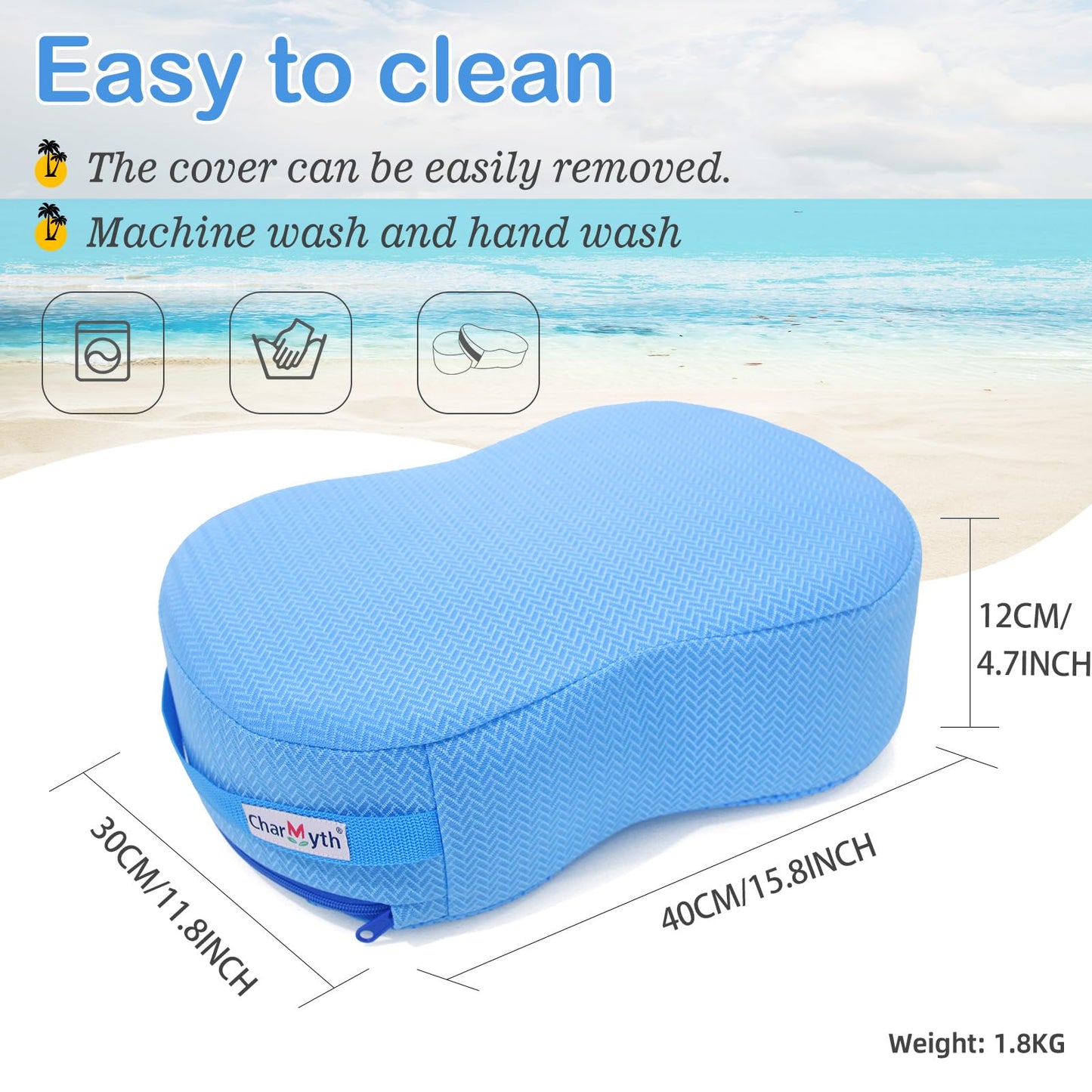 Charmyth Hot Tub Booster Seat, 40 x 30 x 12cm / 15.8 x 11.8 x 4.7inch Bath Spa Booster Seat, quick dry Bath Cushion to sit on for Adults