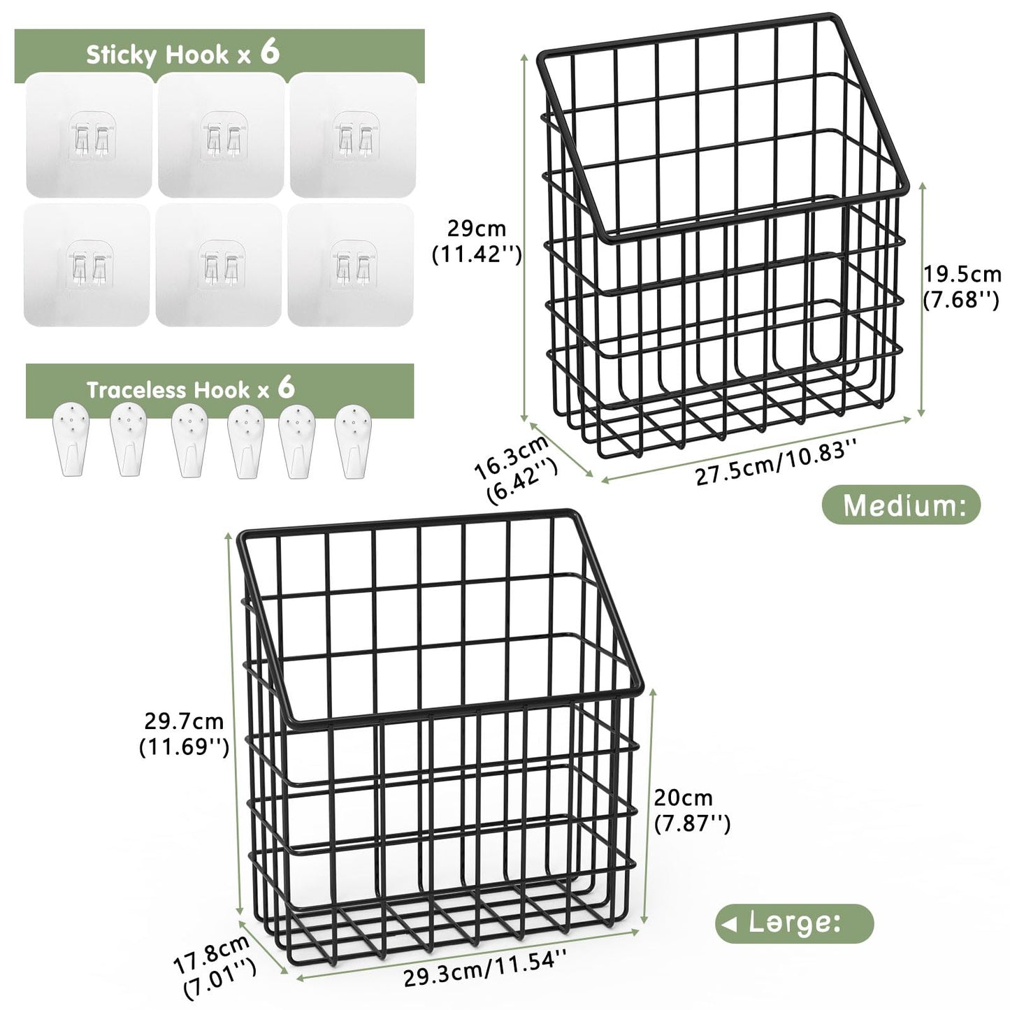2 Pack Bath Toy Storage Organizer Basket, Large Metal Bathtub Shower Organizer, Wall Mounted Hanging Shower Basket