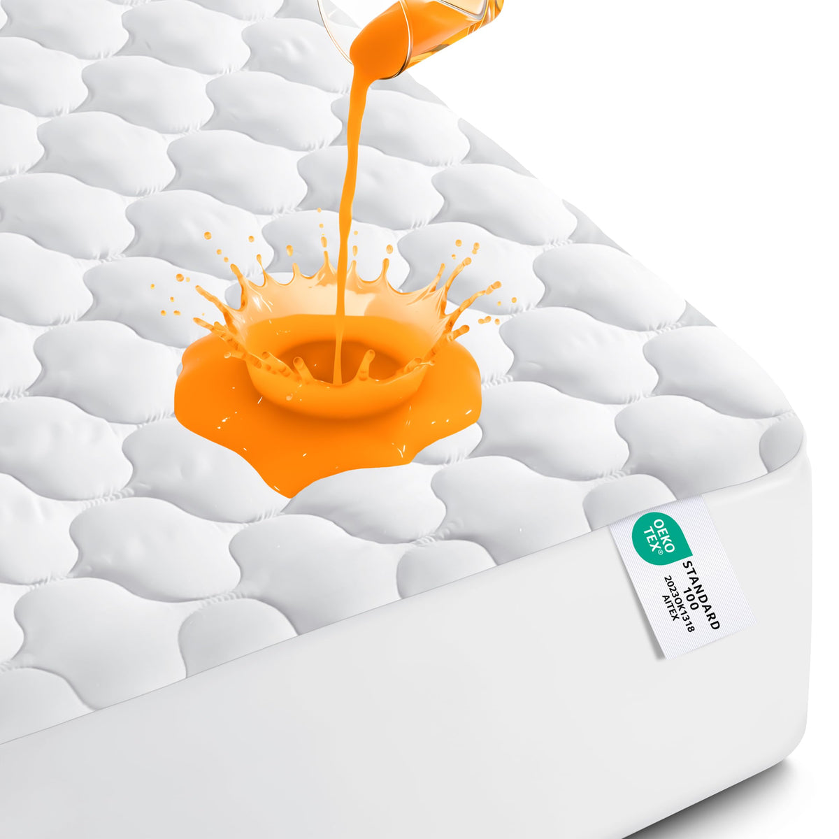 Waterproof Mattress Protector Twin Bed, Quilted Mattress Topper