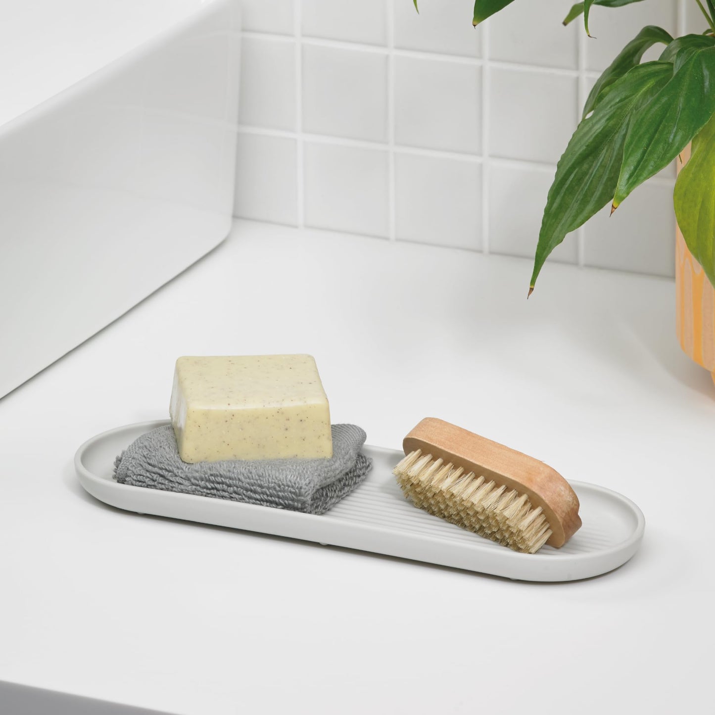 ReBorn Recycled Bathroom Tray Larger Organiser Vanity Made in UK - Stone