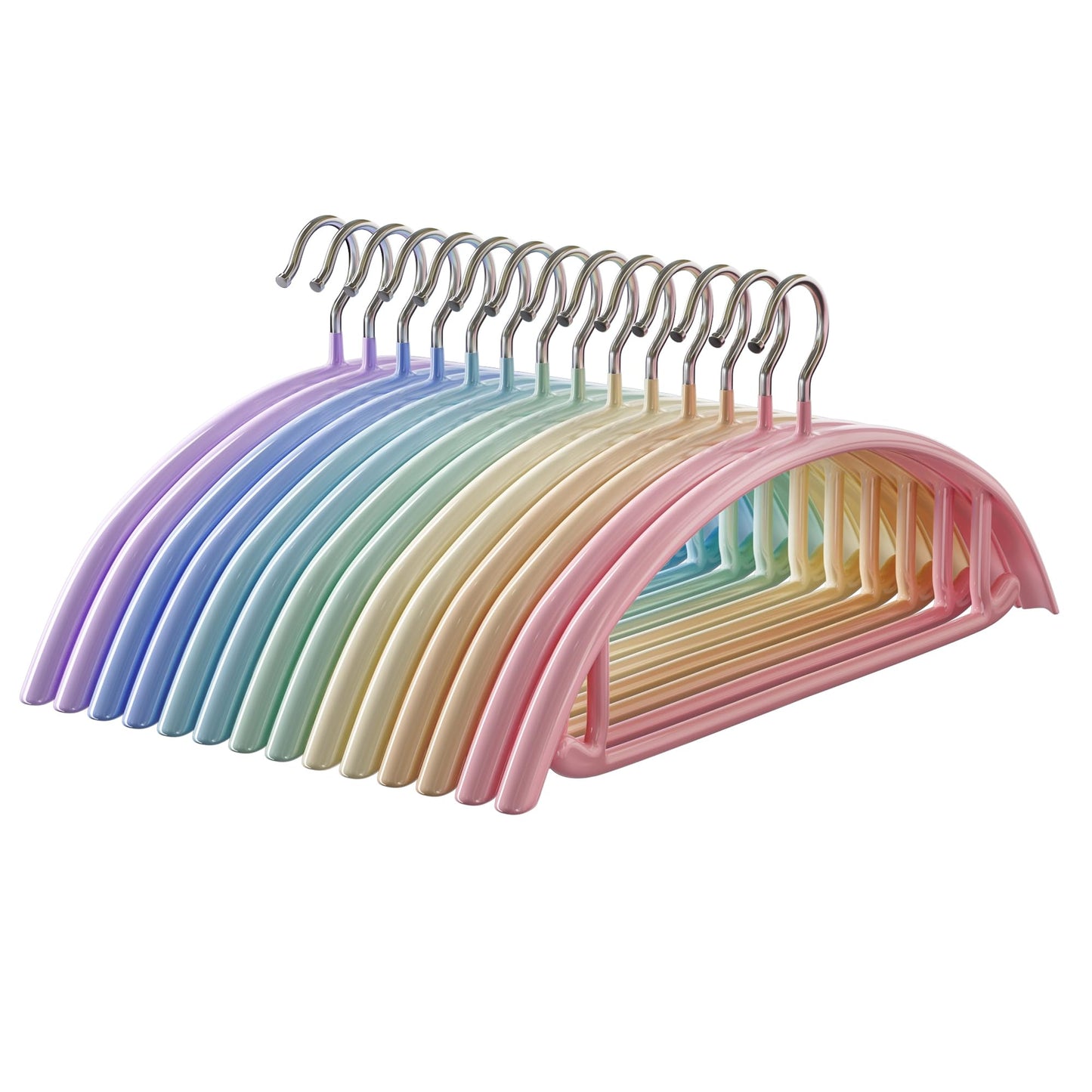 CTIME 14 Pack Clothes Hangers, PVC Coated Metal Coat Hangers Non Slip
