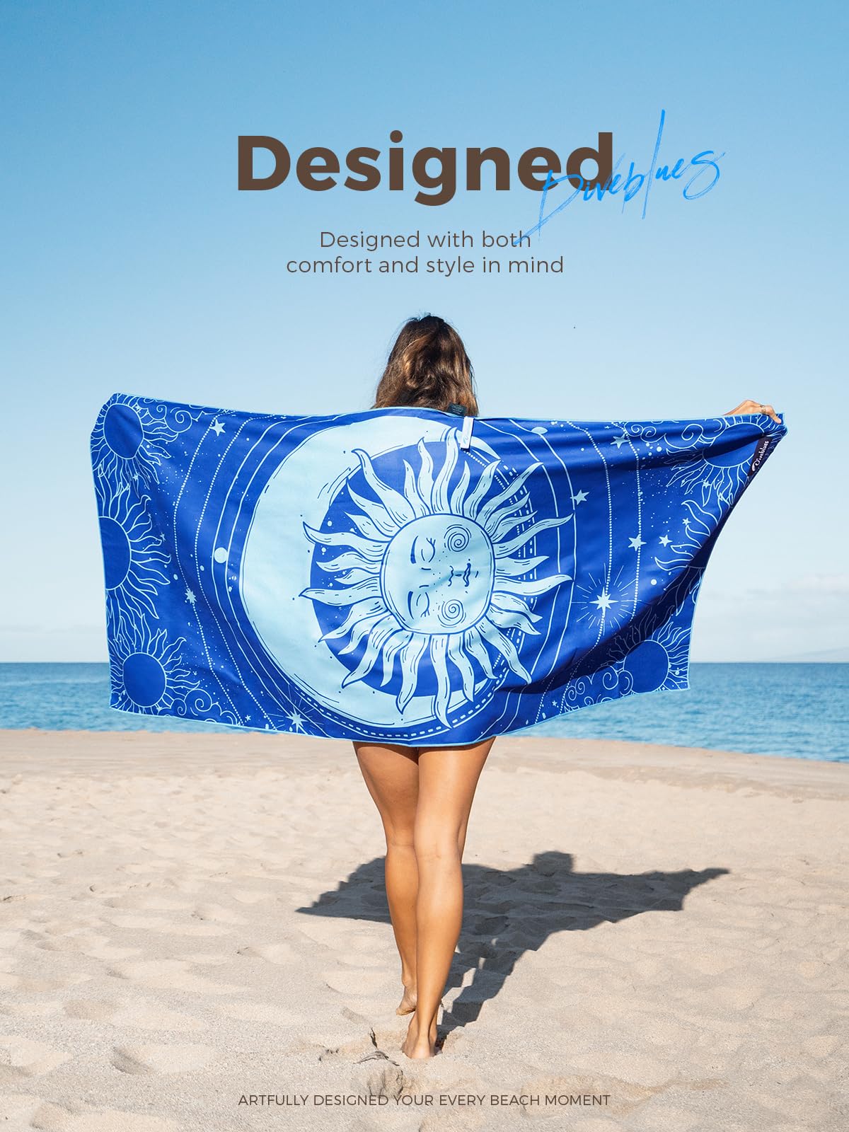 Diveblues Microfiber Beach Towel Fast Drying, Extra Large 79" x 57" Sand Free Beach Towel Super Lightweight Towels for Swimming Pool, Camping, Picnic