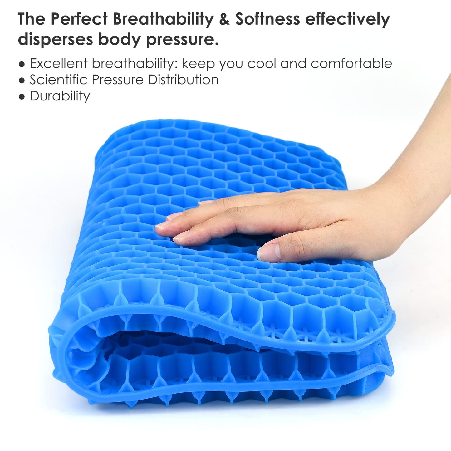 Gel Seat Cushion - Soft Sitter Honeycomb Cushions Double Thick Gel Cushion with Cloth Cover, Cooling & Ergonomic Support Pressure Cushion