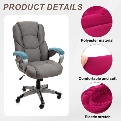 sourcing map Chair Armrest Slipcovers Covers, 32 x 8cm Polyester Removable Seat Hand Rest Protector for Office Chairs Desk ChairRose Red