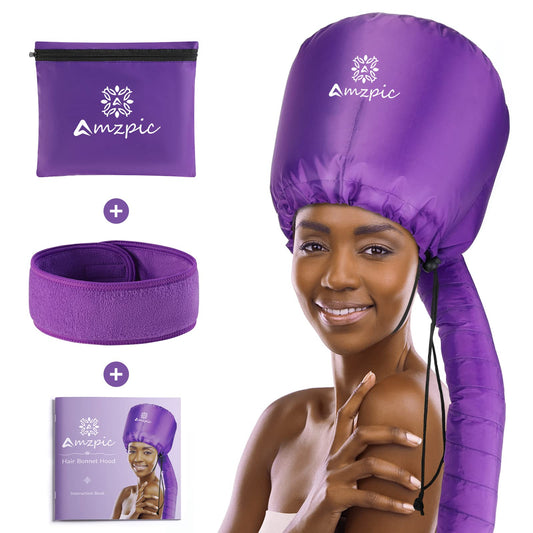 Bonnet Hood Hair Dryer Attachment - Soft, Adjustable, Extra Large for Speeding Up Drying Time at Home, Easy to Use for Styling, Curling and Deep
