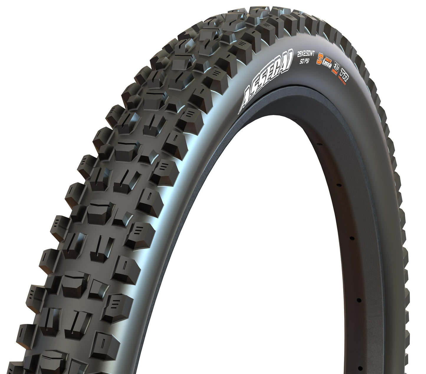 Maxxis Assegai WT 120 TPI Foldable 3C MaxxGrip EXO+/TR Tyre, Black, 27.5 x 2.5 inches