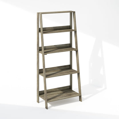 Furinno LADDER Display Shelf, 5-Tier Ladder Shelf, Ladder Bookshelf, Display Storage Shelves, 33 x 59.9 x 135.9 cm, for Living Room, Home Office