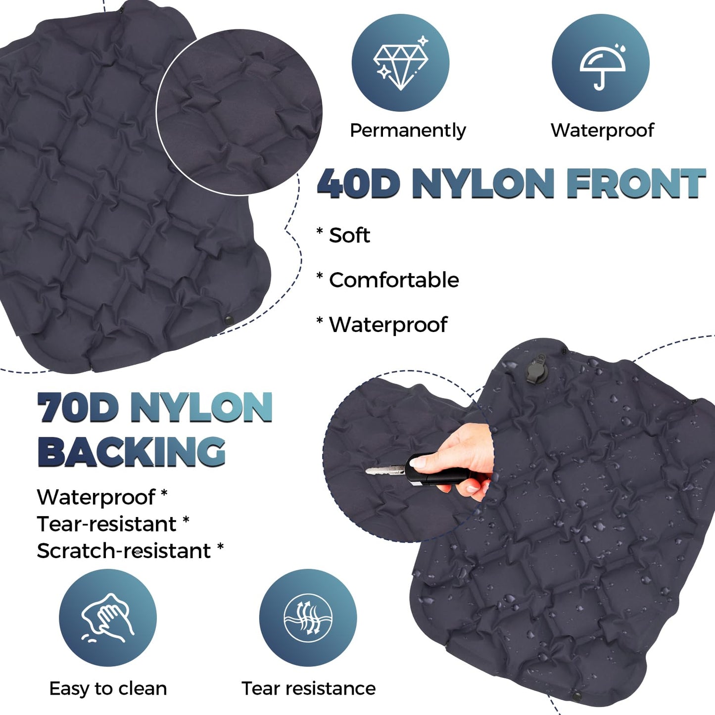 Guangcailun Inflatable Seat Cushion Lightweight Camping Air Sitting Pad