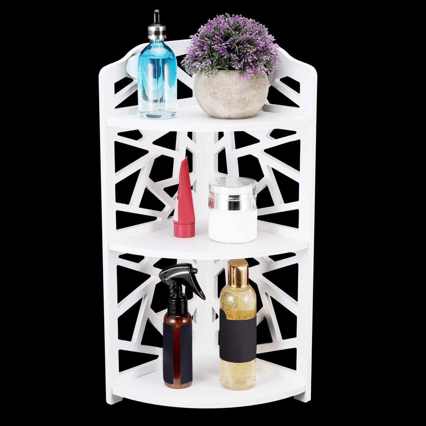 Ejoyous 3 Tier Corner Shelf, Plant Stand Storage Shelf Small Spaces Wall Shelves Corner Shelves for Bathroom Storage and Living Room 7.3 X 18.5 X 7.1