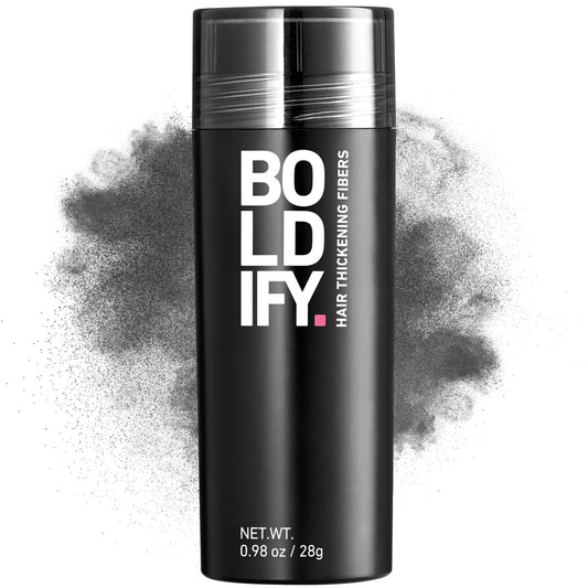 BOLDIFY Hair Fibres (28g) - Fill In Thinning and Fine Hair for an Instantly Fuller, Thicker Look - 14 Shades for Women and Men - Dark Grey