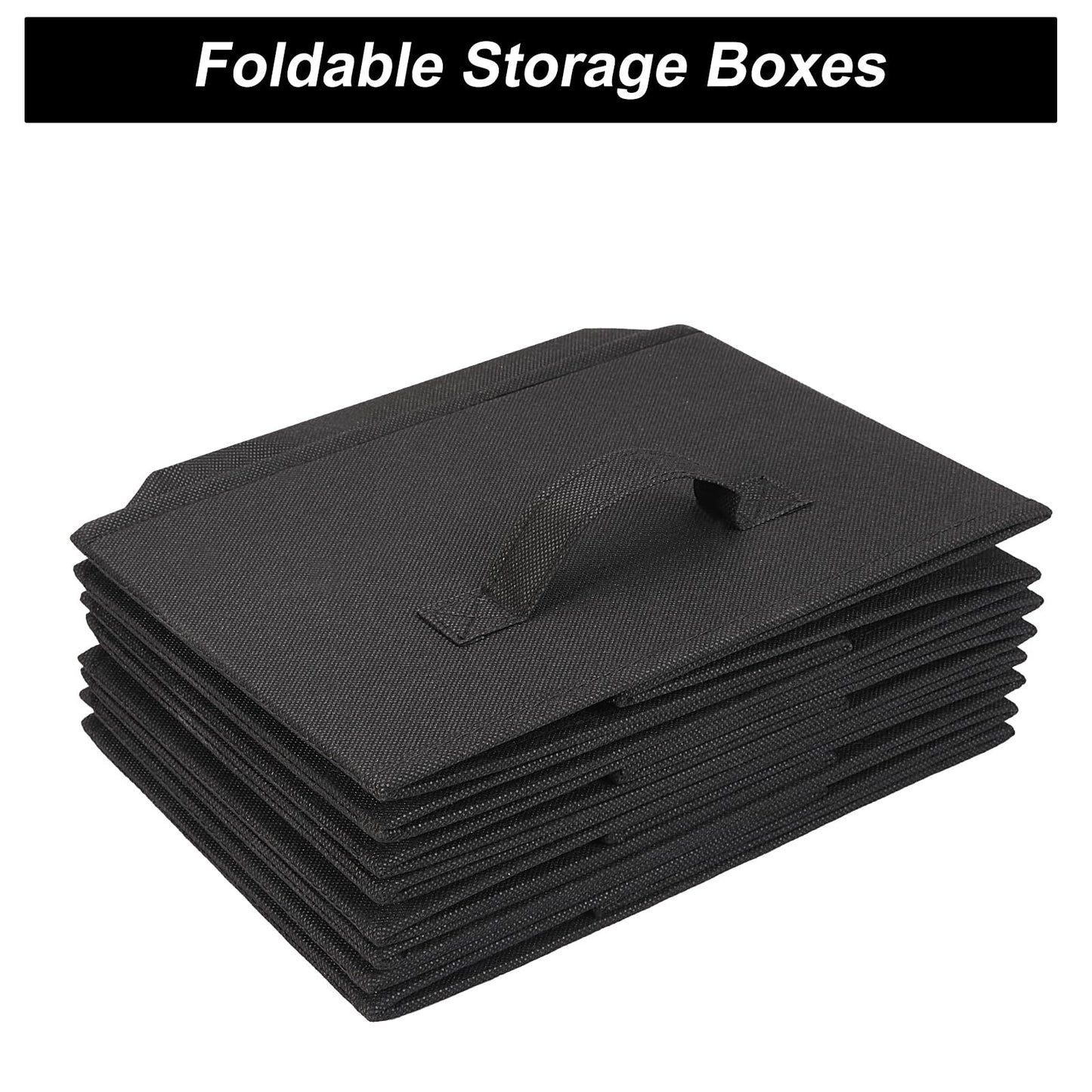 JAKAGO Foldable Wardrobe Fabric Storage Boxes 4 Pack, 39 x 29 x 20 cm